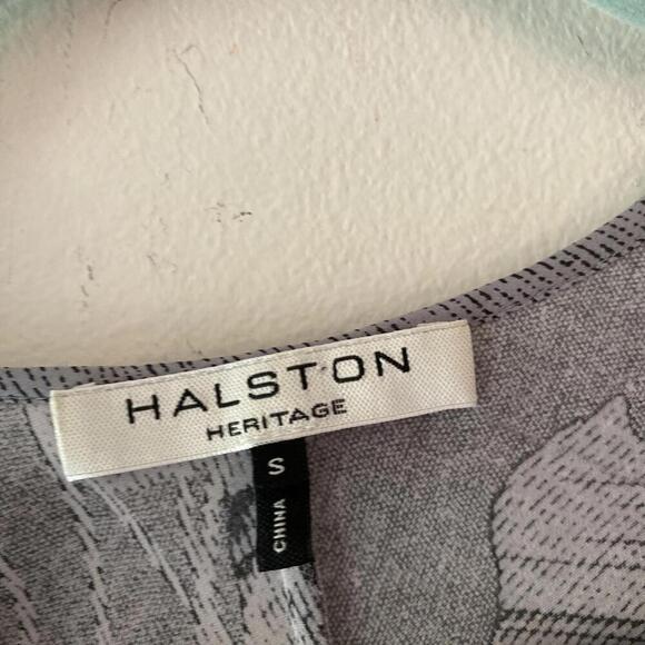 HALSTON HERITAGE silver gray long sleeve ruffle mini dress - Picture 7 of 8